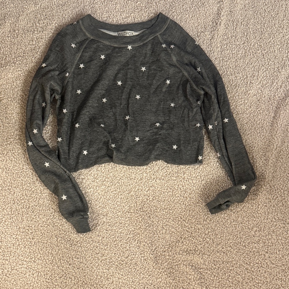 Wildfox Charcoal Star Patterned Sweater
